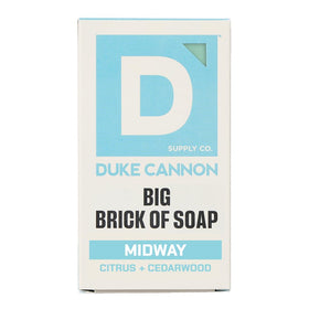 Duke Cannon Midway front packaging showing bold 10 oz bar and masculine scent
