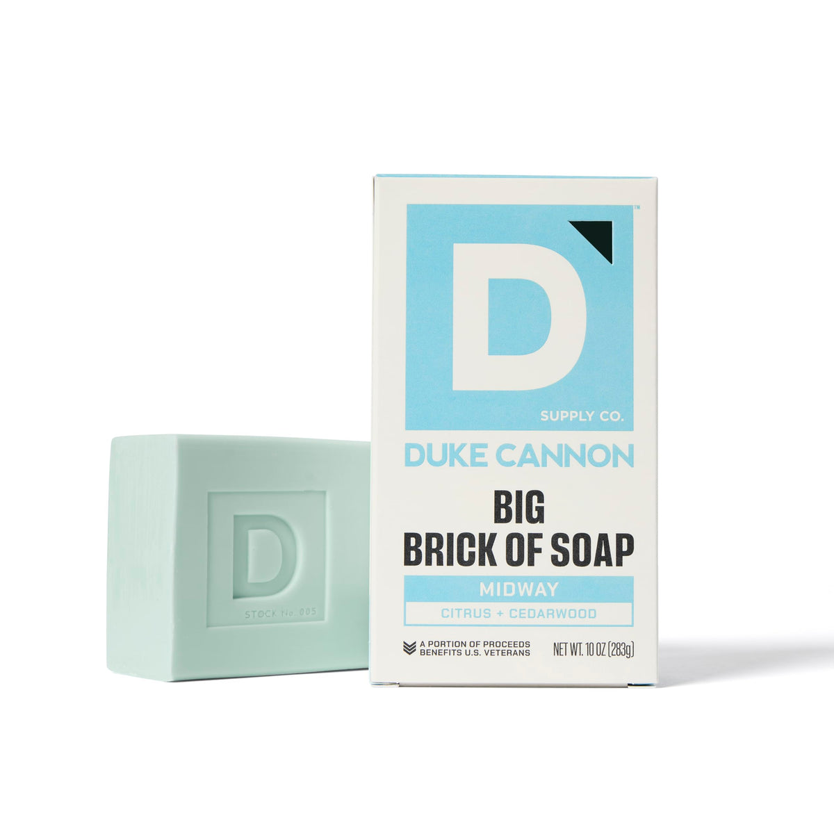 Duke Cannon Midway side profile showing triple-milled texture for durable lather