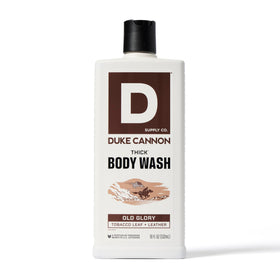 Duke Cannon Old Glory front bottle showing classic packaging and scent benefit