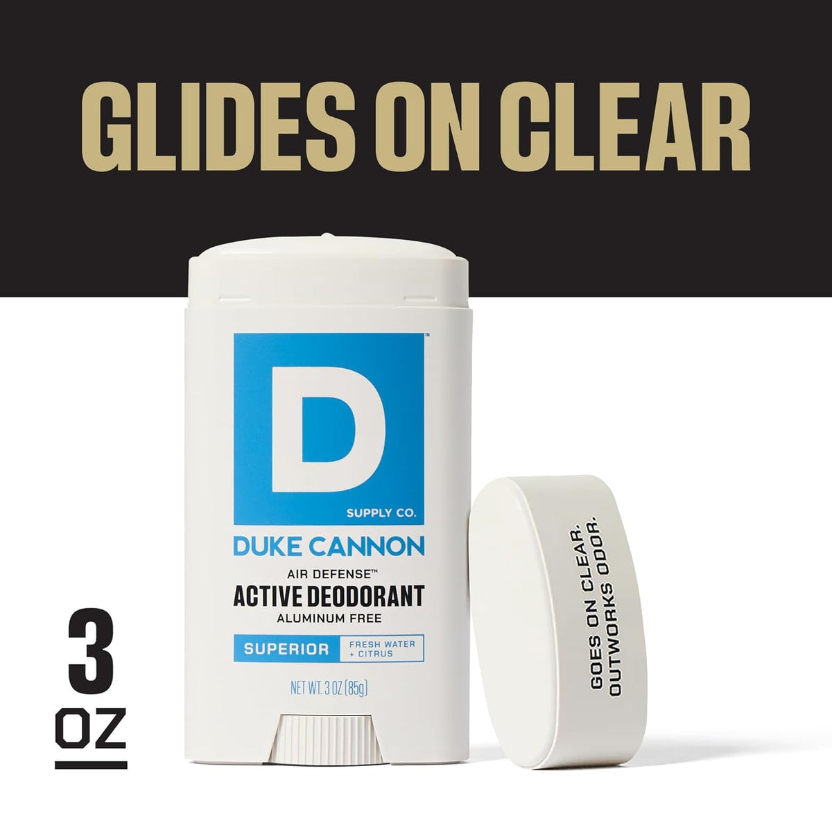 Duke Cannon packaging back panel with directions for easy daily use