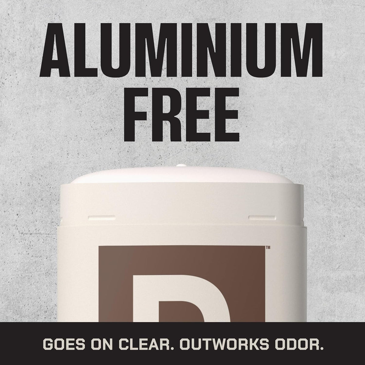 Duke Cannon Palomino side label detailing ingredients and aluminum-free benefit