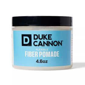 Duke Cannon pomade front label showing packaging and strong-hold claim