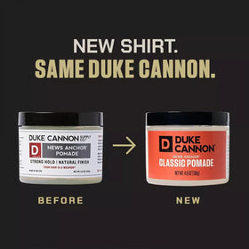 Duke Cannon in-use photo of styled short haircut showing defined texture and volume