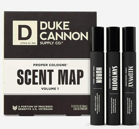 Duke Cannon front bottle view showing apothecary design and premium look