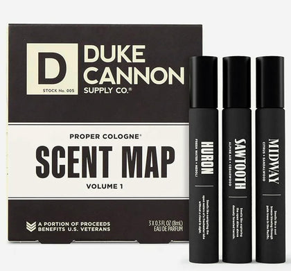 Duke Cannon front bottle view showing apothecary design and premium look