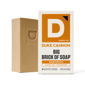 Duke Cannon Sawtooth boxed with multiple bars for long-lasting supply
