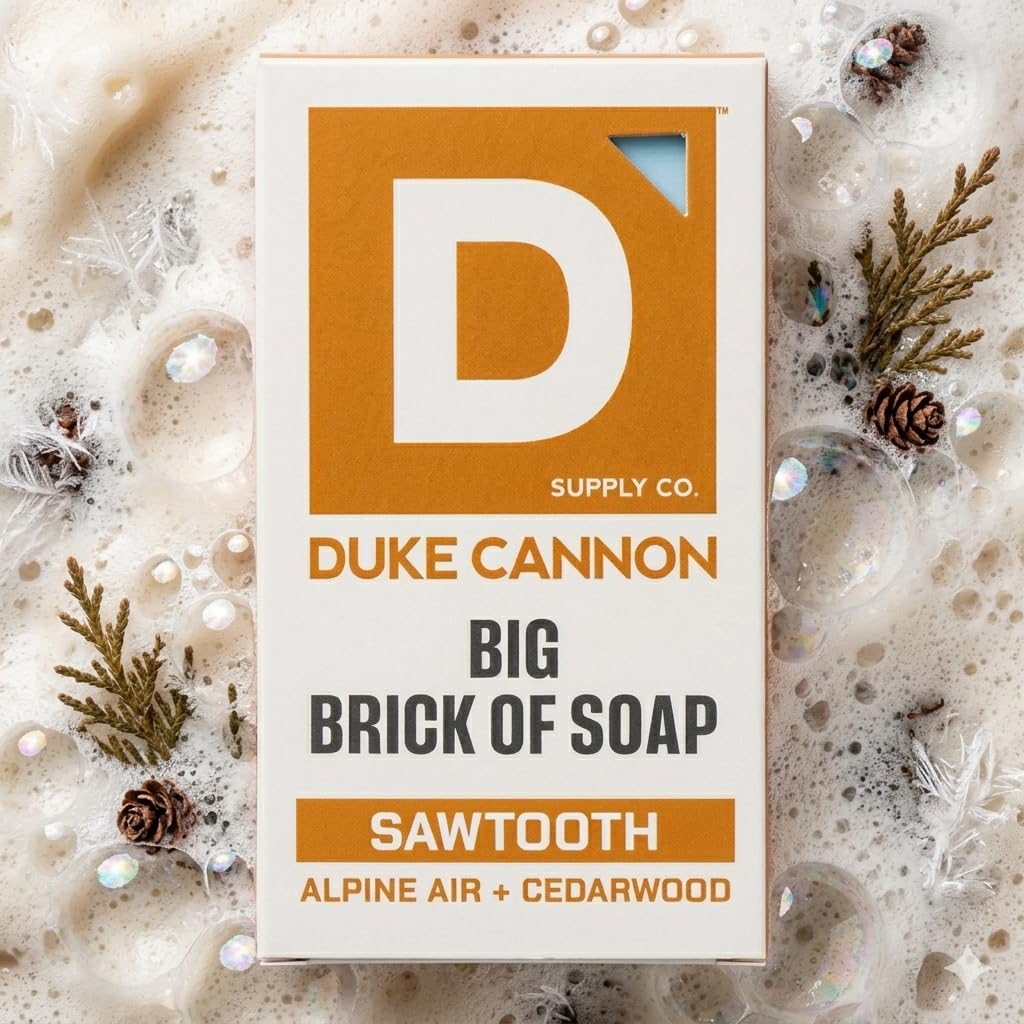 Duke Cannon Sawtooth close-up texture showing dense triple-milled surface