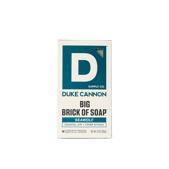 Duke Cannon Seawolf front packaging showing bold branding and 10 oz size benefit