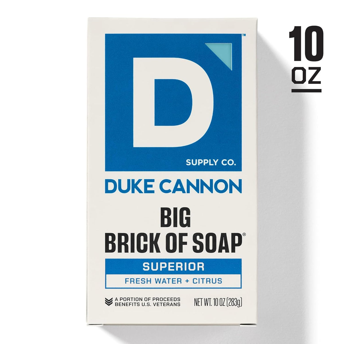 Duke Cannon bar being used in shower showing vigorous lather and fresh fragrance benefit