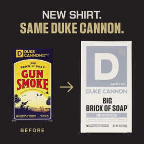 Duke Cannon close-up of soap texture highlighting dense triple-milled lather benefit