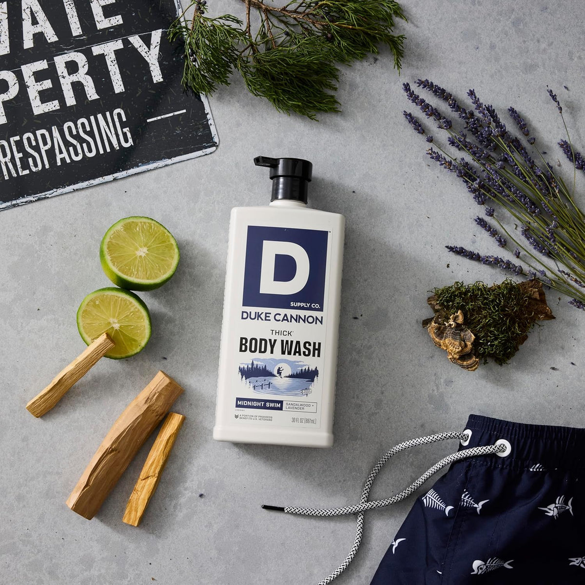 Close-up of thick Duke Cannon gel texture to show rich lather benefit
