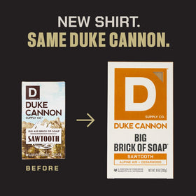 Duke Cannon six-bar variety arranged to display scent range and selection benefit