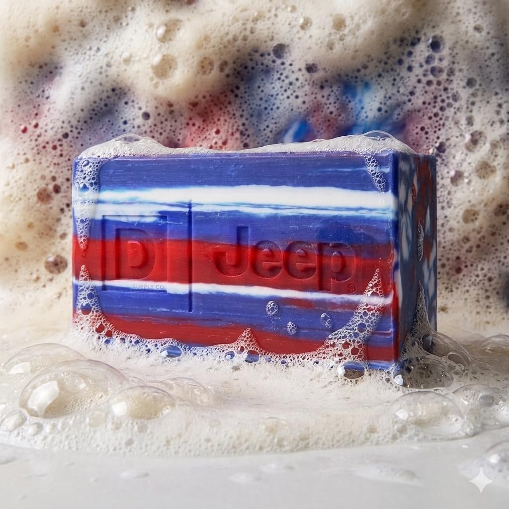 Duke Cannon bar in shower lifestyle with running water showing Virginia cedar scent freshness and practicality