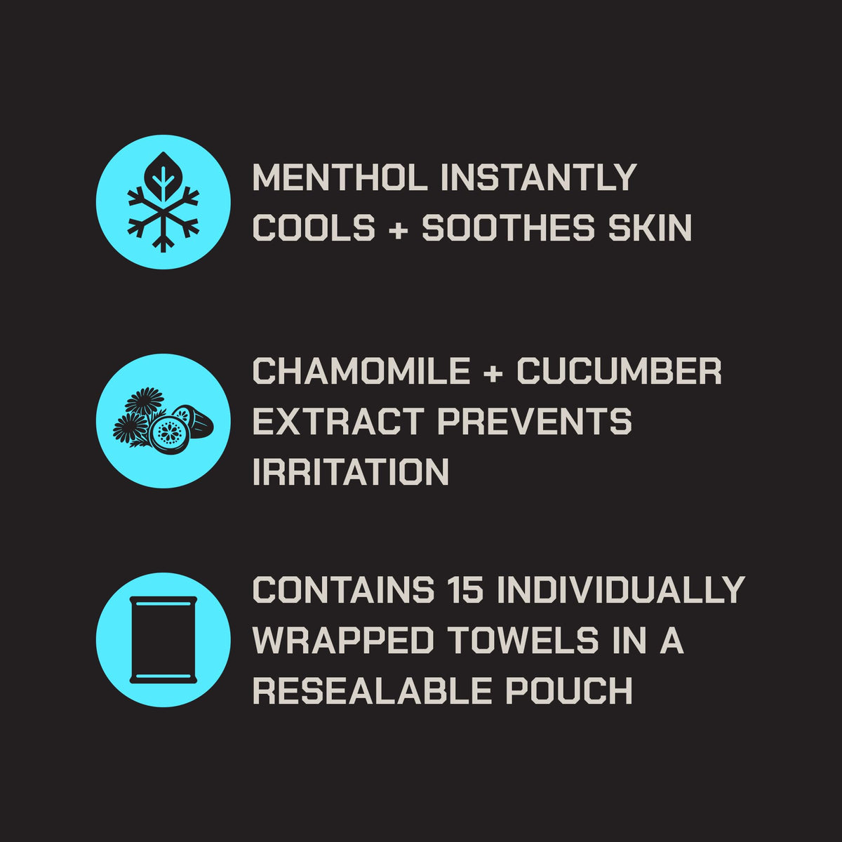 Duke Cannon wipe being used on face for instant cooling and refresh