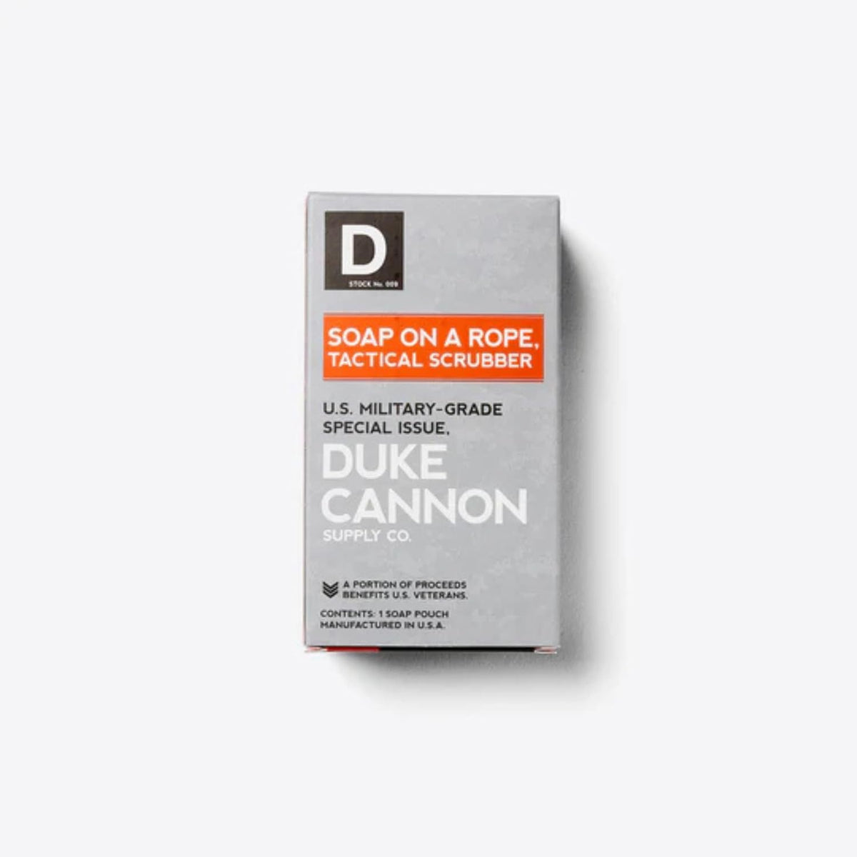 Duke Cannon pouch with Big Ass Brick inside showing compatibility with large soap bars