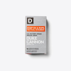 Duke Cannon pouch with Big Ass Brick inside showing compatibility with large soap bars