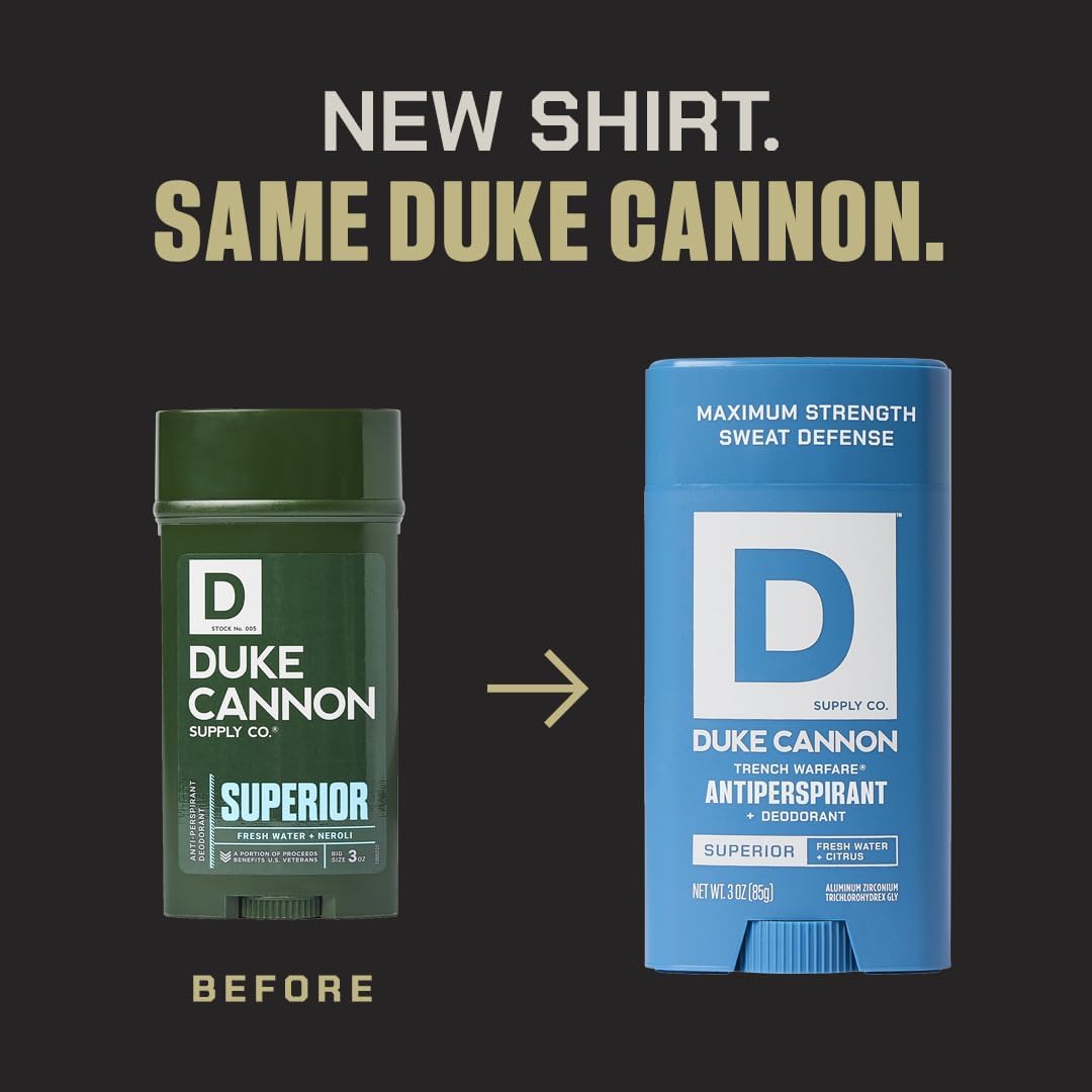Duke Cannon back packaging icons showing clean-ingredient benefits