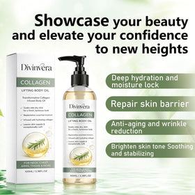 Dulave Divinvera applied to neck demonstrating smoothing and hydrating effect