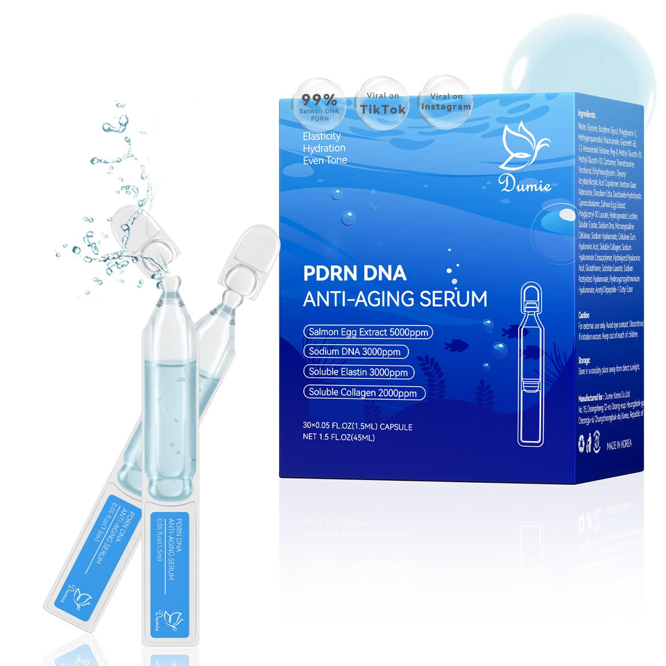Dumie front packaging of 30 airtight salmon DNA ampoules for fresh application