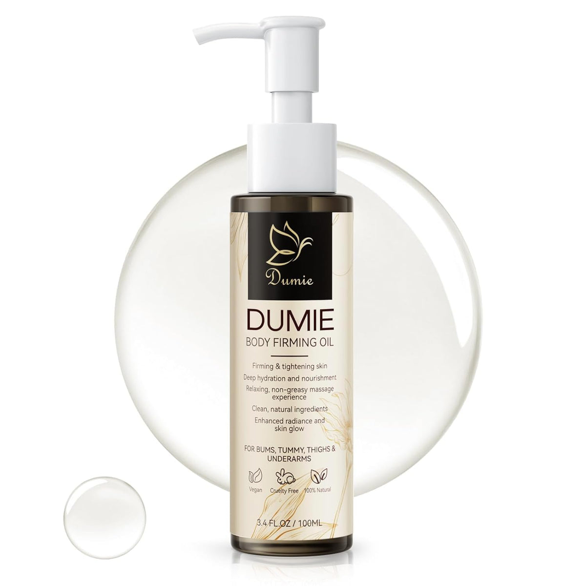 Dumie front packaging showing bottle and luxe finish for gifting