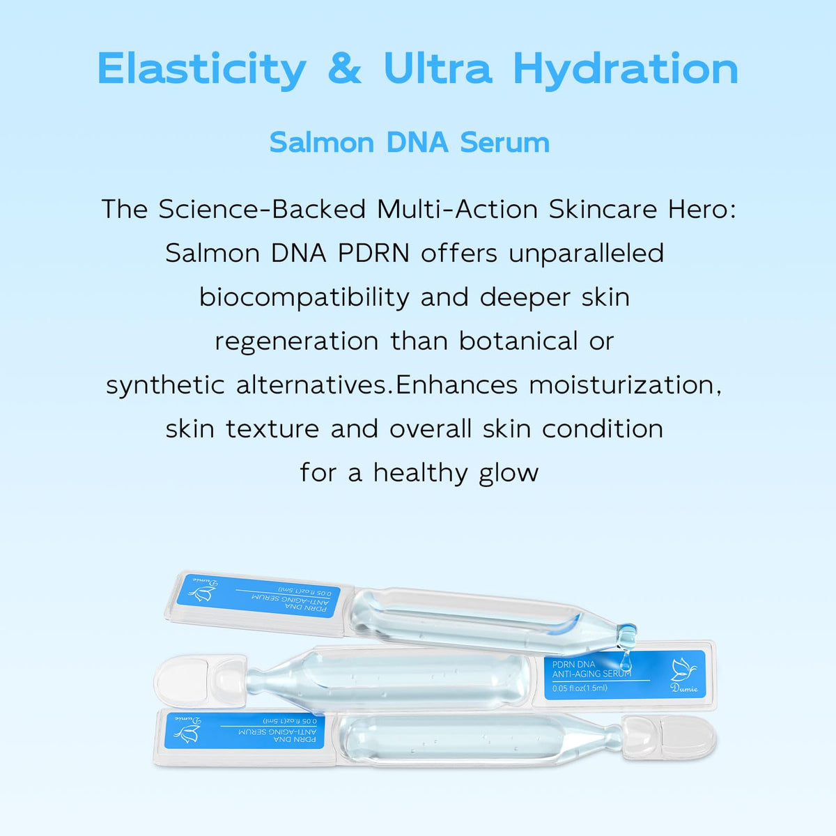 Dumie ampoule being applied during a bathroom routine for smoother skin