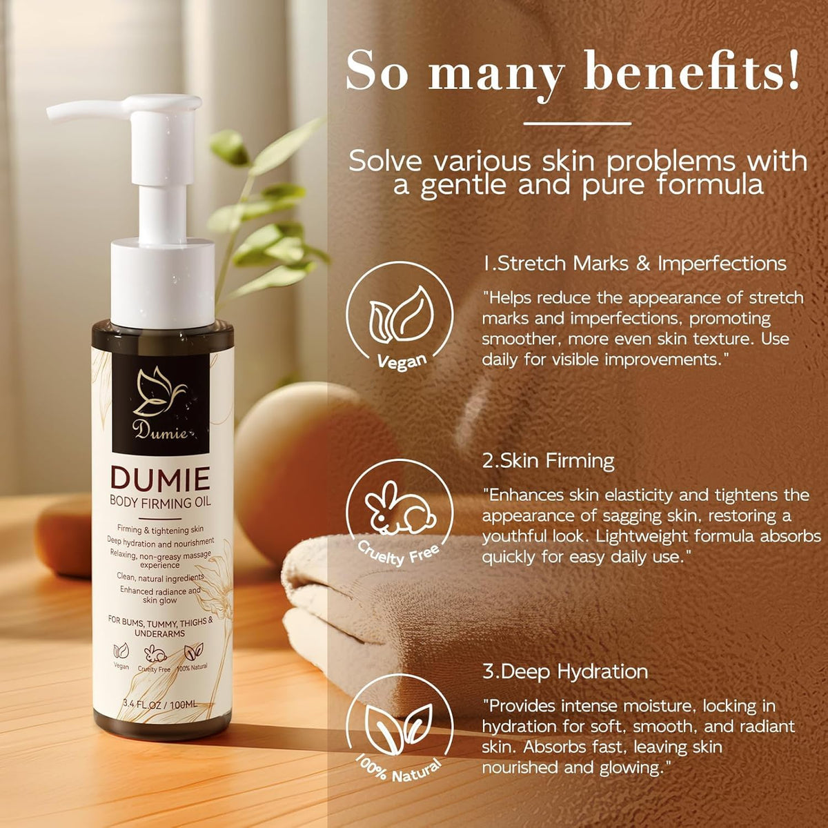 Dumie in a spa-style setting conveying relaxation and nightly routine