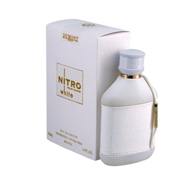 Dumont Nitro White front bottle shot showing minimalist design and fresh impression