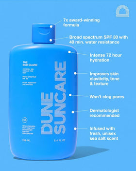 DUNE SUNCARE applied on forearm demonstrating no white cast and smooth finish