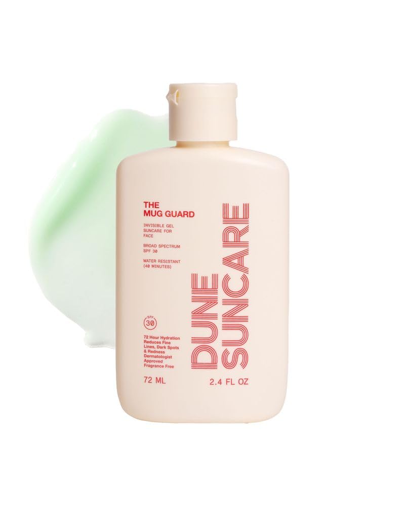 DUNE The Mug Guard front packaging showing SPF 30 and gel format for daily protection