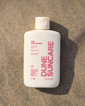 DUNE The Mug Guard dispensing clear gel texture demonstrating quick absorption benefit