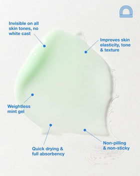 DUNE Mug Guard layered under makeup illustrating compatibility and no white cast