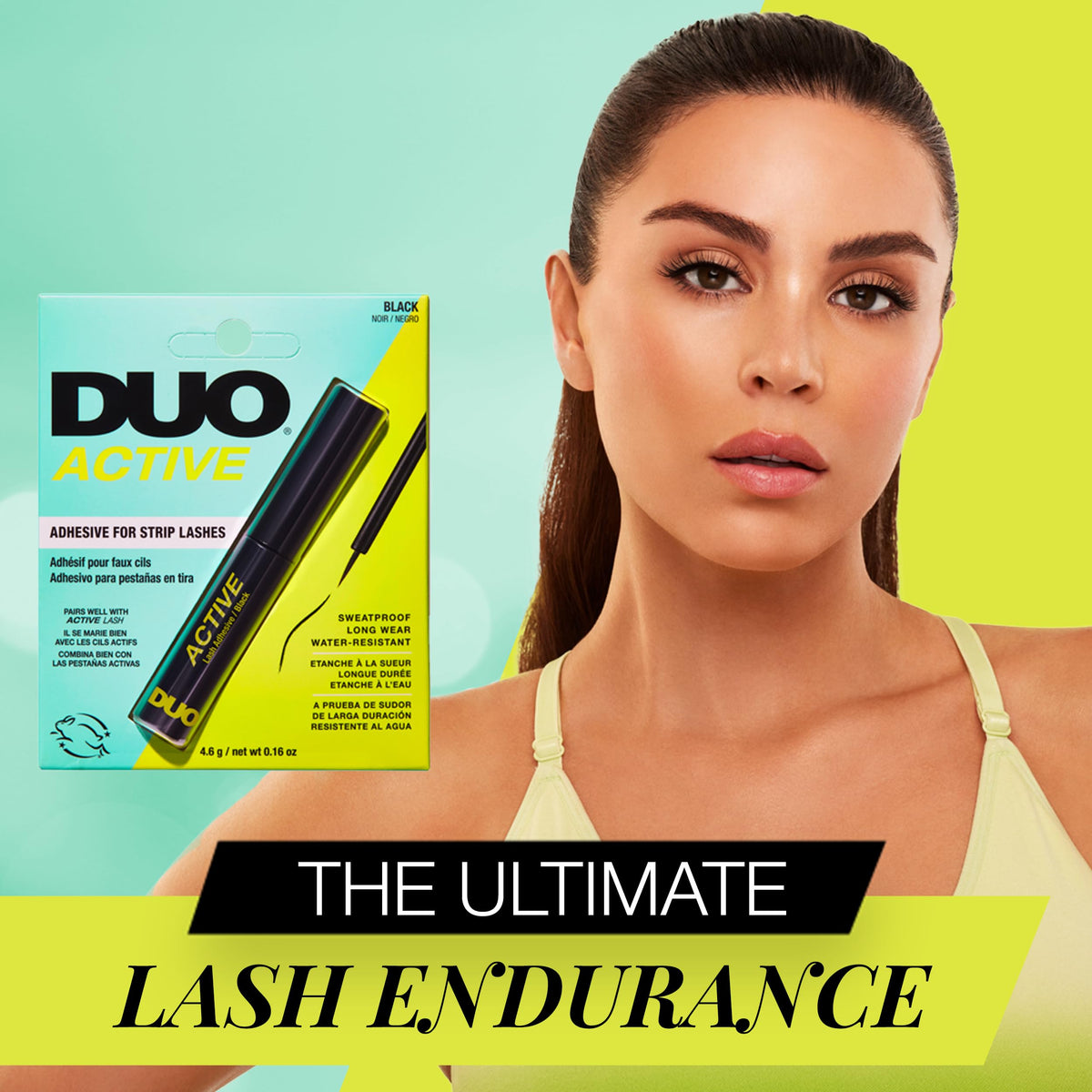 DUO adhesive being applied to strip lashes for secure wear