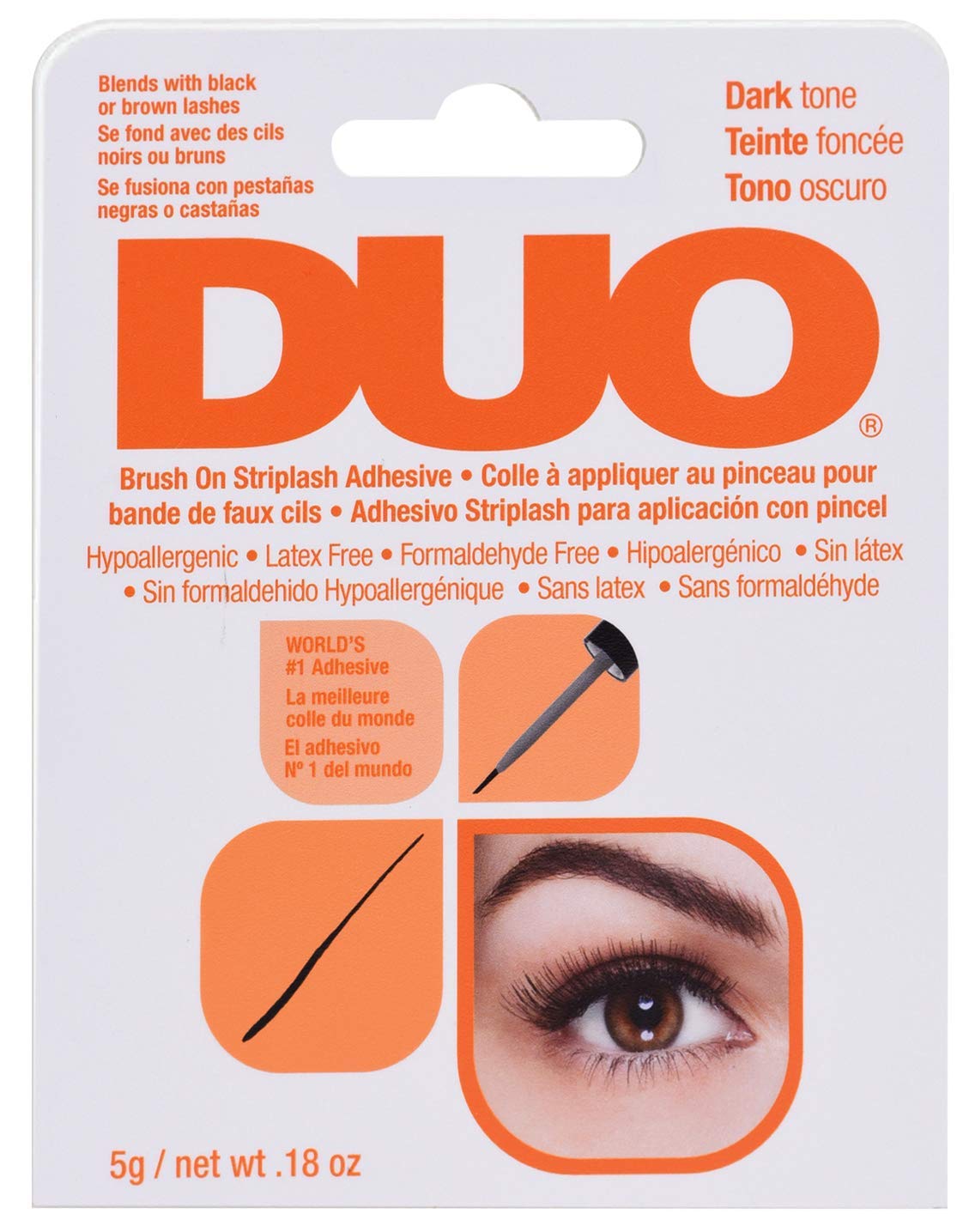 DUO applied lash strip close view showing seamless dark-band blending