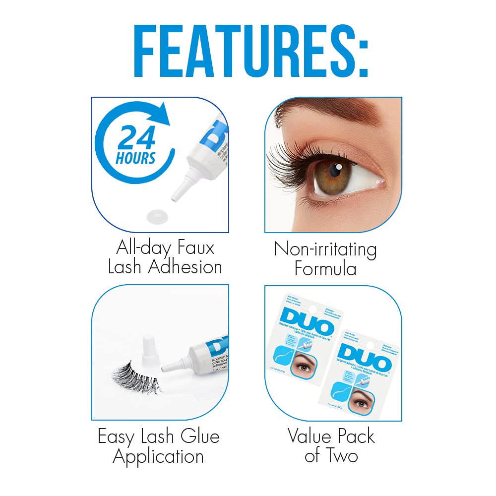 DUO clear-dry texture on strip lash illustrating invisible finish and neat look