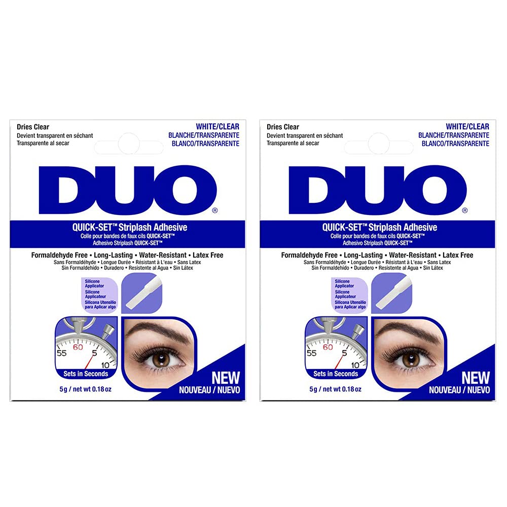 DUO front packaging showing tube and 2-pack, clear benefit quick replacement