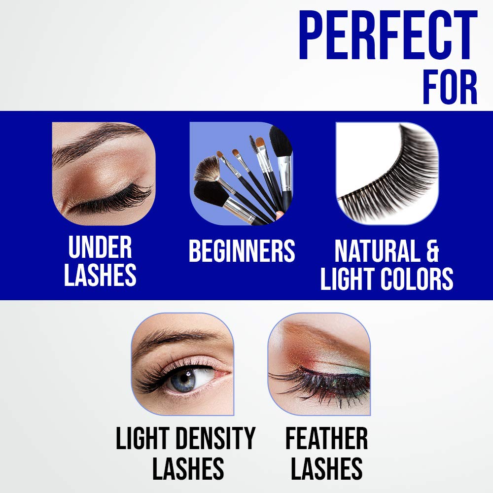 DUO glue applied to strip lash demonstrating secure placement and fast tack