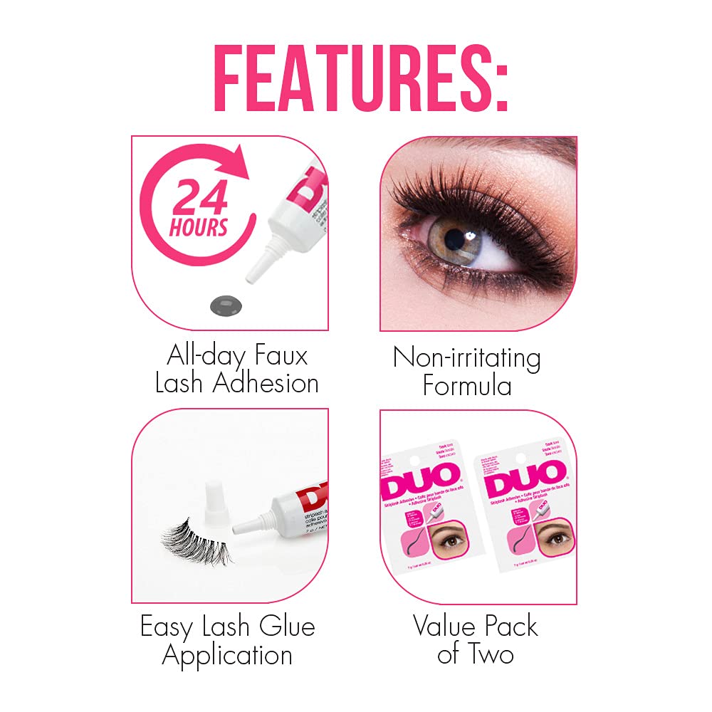 DUO lashes applied close-up showing brand creates natural blended lash appearance