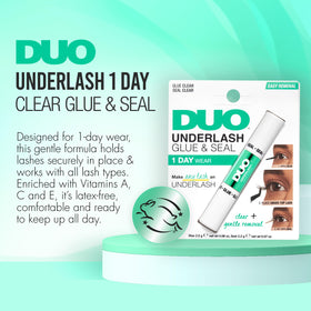 DUO mini spoolie applying adhesive to lash cluster for accurate placement