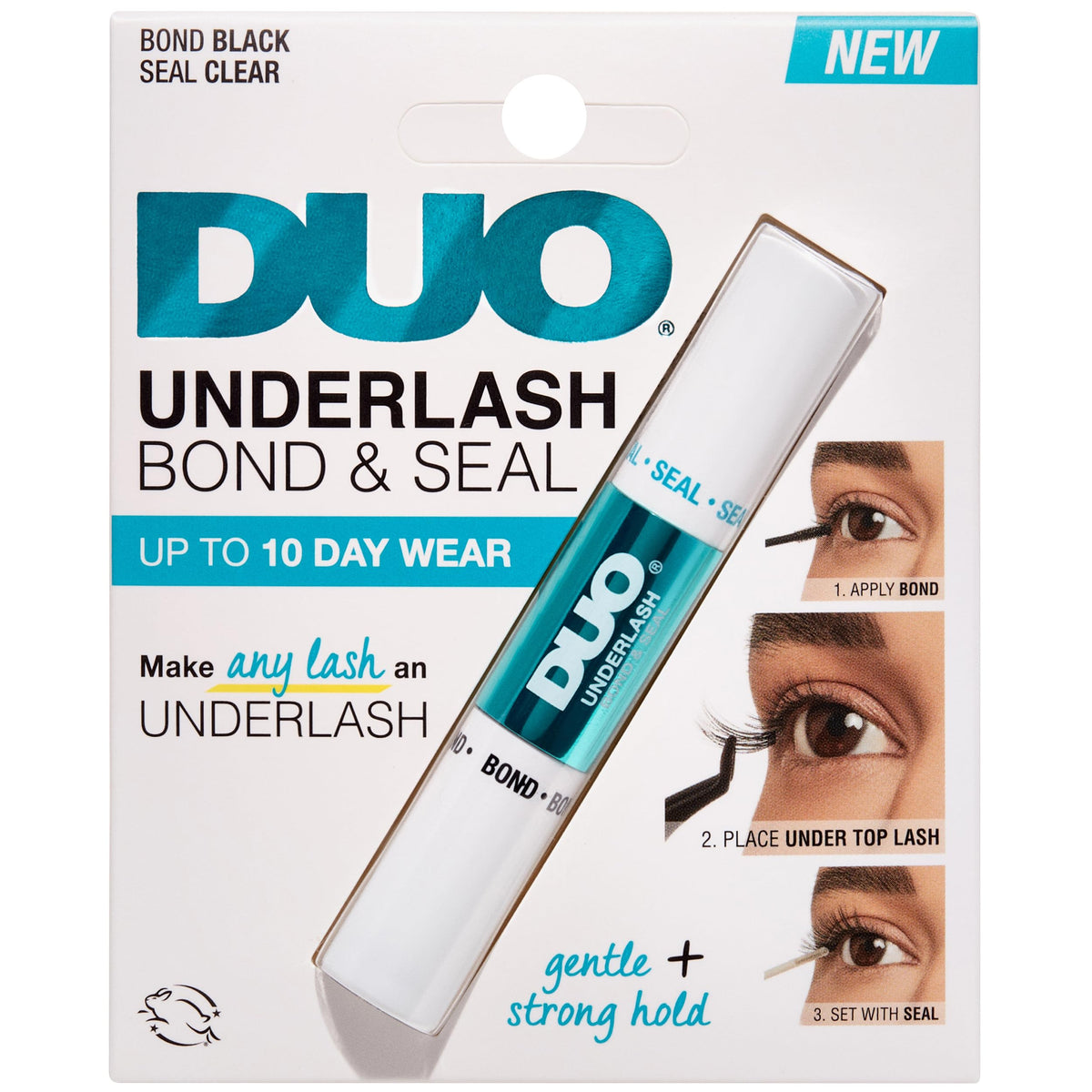 DUO underlash front packaging showing dual ended applicator and benefits
