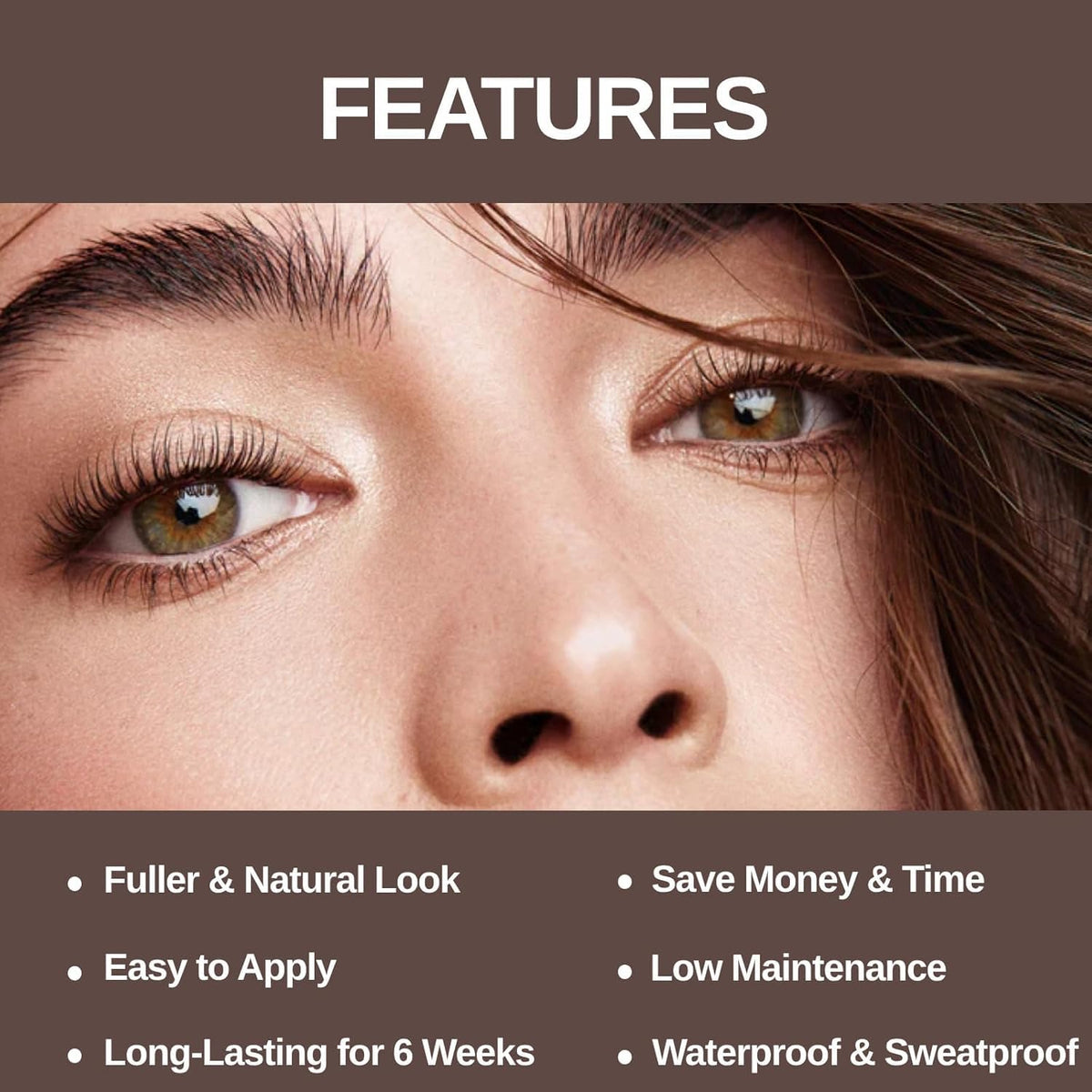 Duoffanny brows detailed close-up demonstrating natural shaping benefit