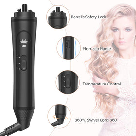 Duomishu wand in use creating beach waves for quick morning styling