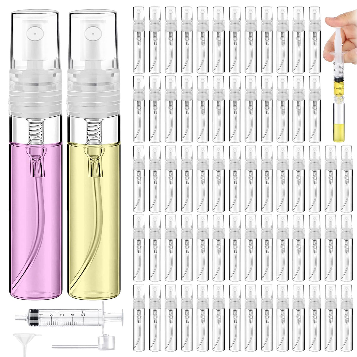 DupakSYS front view of 60 clear bottles showing bulk value and portability