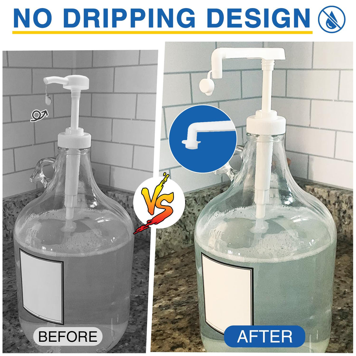 DupakSYS pump beside gallon bottle showing scale and fit compatibility