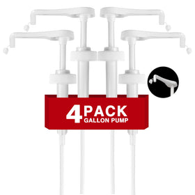 DupakSYS front view of four gallon jug syrup pump dispensers showing value and durability