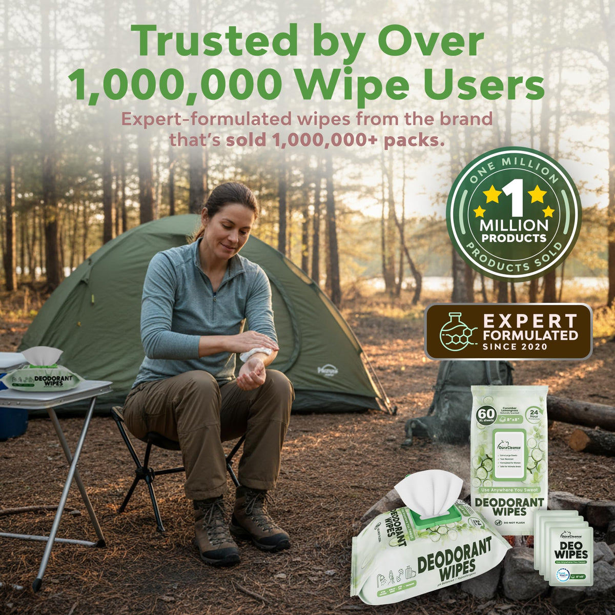 Dura Cleanse pack inside gym bag demonstrating on-the-go odor control accessibility