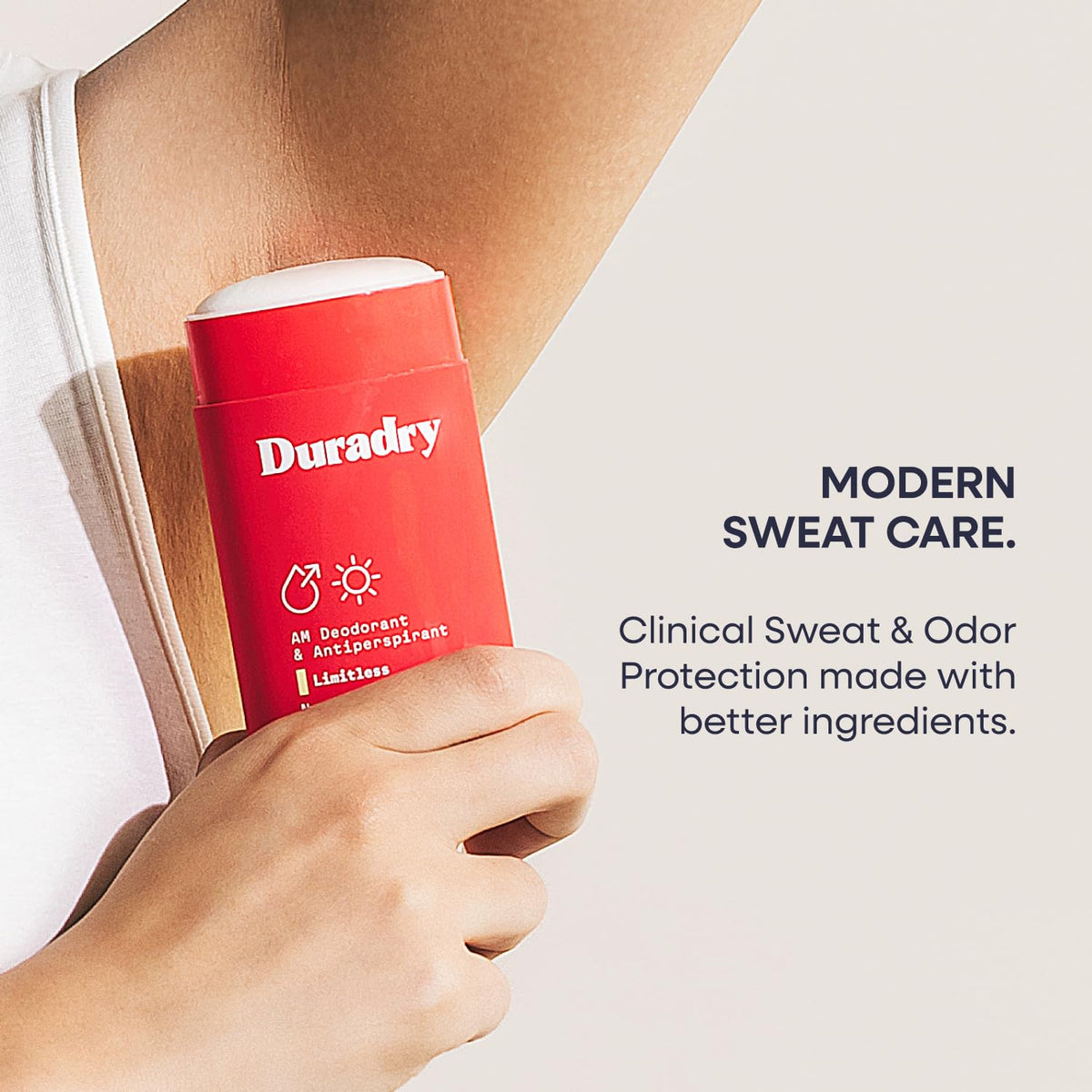 Duradry back label close-up highlighting ingredients and usage directions