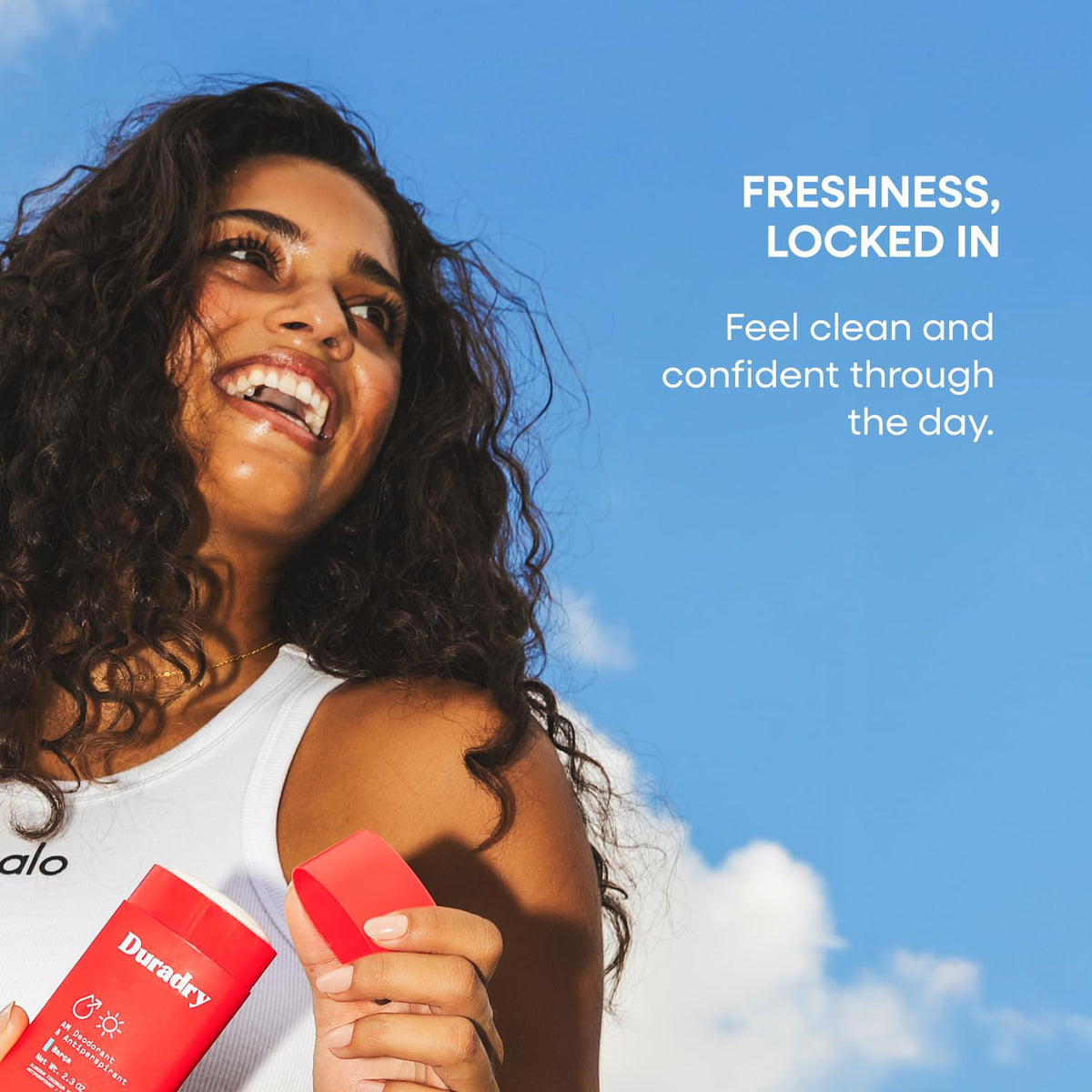 Duradry active-ingredient visual emphasizing sweat control performance