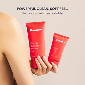 Duradry rinsed skin close-up showing hydrated, smooth skin after use