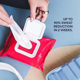 Duradry wipe applied to skin showing quick-dry finish and non-sticky feel