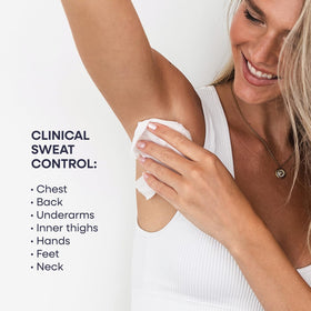 Duradry wipe used under breast for moisture control and comfortable fit